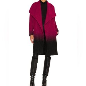 NWT BB Dakota Steve Madden My Way Ombre Brushed Fleece Coat Small Beet City Chic